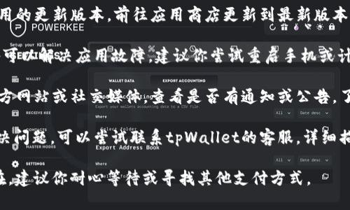 很抱歉，你遇到了问题。请尝试以下几种方法来解决tpWallet无法使用的情况：

1. **检查网络连接**：确保你的设备连接到互联网，可以尝试通过浏览网页或使用其他应用程序确认网络是否正常。

2. **更新应用**：检查tpWallet是否有可用的更新版本，前往应用商店更新到最新版本可能会解决一些兼容性问题。

3. **重启设备**：有时候，简单地重启设备可以解决应用故障，建议你尝试重启手机或计算机。

4. **查看官方公告**：访问tpWallet的官方网站或社交媒体，查看是否有通知或公告，了解是否正在进行维护或遇到故障。

5. **联系客服**：如果以上方法都不能解决问题，可以尝试联系tpWallet的客服，详细描述你的问题，他们可能会提供专门的帮助。

希望这些建议能帮到你！如果问题依然存在，建议你耐心等待或寻找其他支付方式。