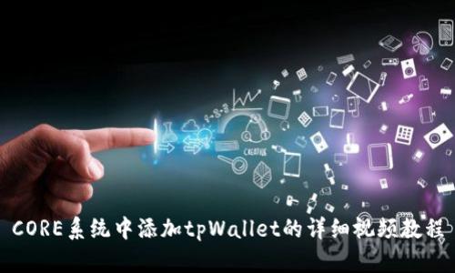 CORE系统中添加tpWallet的详细视频教程